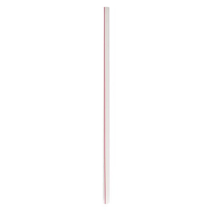 10.25 inch White/Red Striped, Wrapped Jumbo Straws, Boardwalk, Polypropylene, 2000/CS
