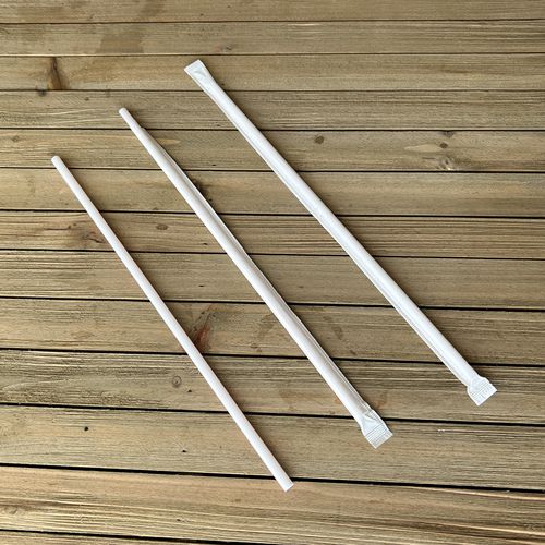 10.25 inch White/Red Striped, Wrapped Jumbo Straws, Boardwalk, Polypropylene, 2000/CS