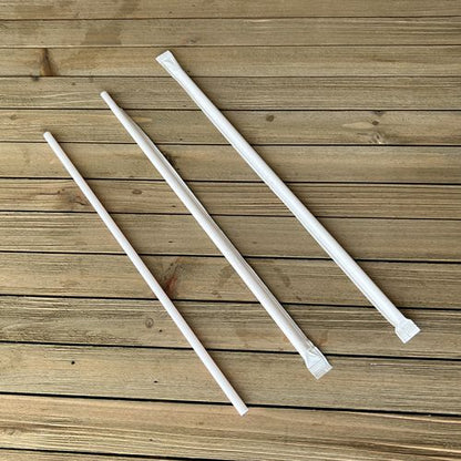 10.25 inch White/Red Striped, Wrapped Jumbo Straws, Boardwalk, Polypropylene, 2000/CS
