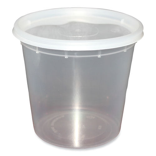 24oz GEN Plastic Deli Container with Lid, Clear, Plastic, 240/Carton