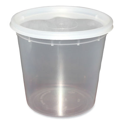 24oz GEN Plastic Deli Container with Lid, Clear, Plastic, 240/Carton