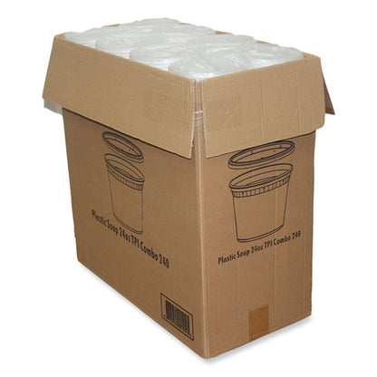 24oz GEN Plastic Deli Container with Lid, Clear, Plastic, 240/Carton