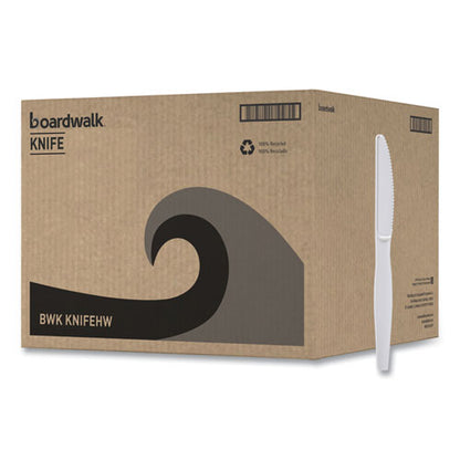 Boardwalk Heavyweight Polystyrene Cutlery, Knife, White, 1000/cs