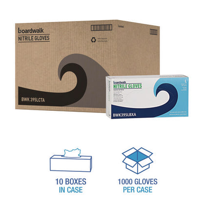 Large Nitrile Gloves Blue Boardwalk Disposable Powder-Free, 5 mil, 100/Box, 10 Boxes/ct