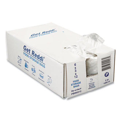 6x3x12 Inteplast Food Bags, Clear, 64oz, 1,000 Bags
