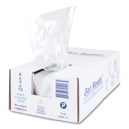 6x3x12 Inteplast Food Bags, Clear, 64oz, 1,000 Bags