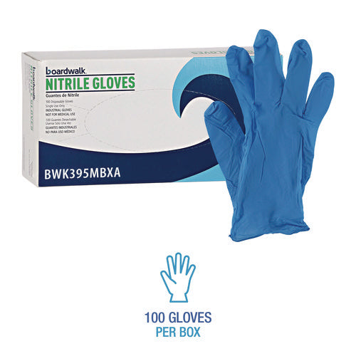 Medium Nitrile Gloves Blue Boardwalk Disposable Powder-Free, 5 mil, 1,000/ct