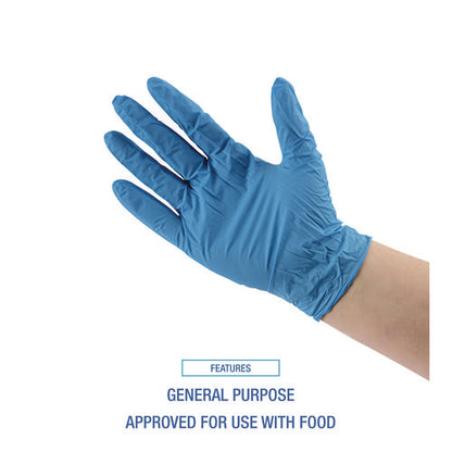 Medium Nitrile Gloves Blue Boardwalk Disposable Powder-Free, 5 mil, 1,000/ct