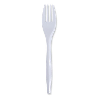 Mediumweight Boardwalk Wrapped Polypropylene Cutlery, Fork, White, 1000/cs