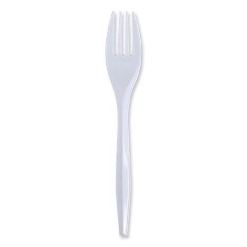 Mediumweight Boardwalk Wrapped Polypropylene Cutlery, Fork, White, 1000/cs
