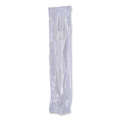 Mediumweight Boardwalk Wrapped Polypropylene Cutlery, Fork, White, 1000/cs