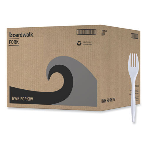 Mediumweight Boardwalk Wrapped Polypropylene Cutlery, Fork, White, 1000/cs