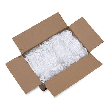 Mediumweight Boardwalk Wrapped Polypropylene Cutlery, Fork, White, 1000/cs