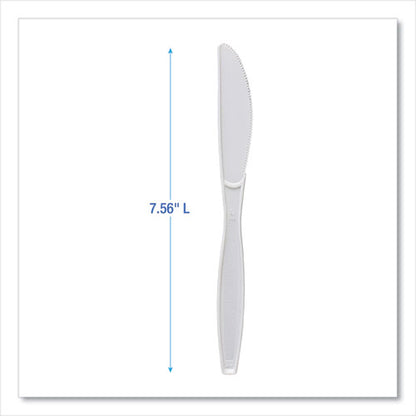 Boardwalk Heavyweight Polypropylene Cutlery, Knife, White, 1000/cs