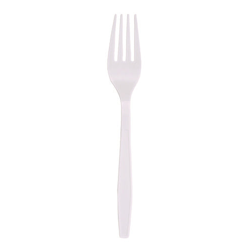 Heavyweight Boardwalk Polypropylene Cutlery, Fork, White, 1000/cs