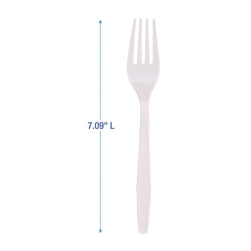 Heavyweight Boardwalk Polypropylene Cutlery, Fork, White, 1000/cs