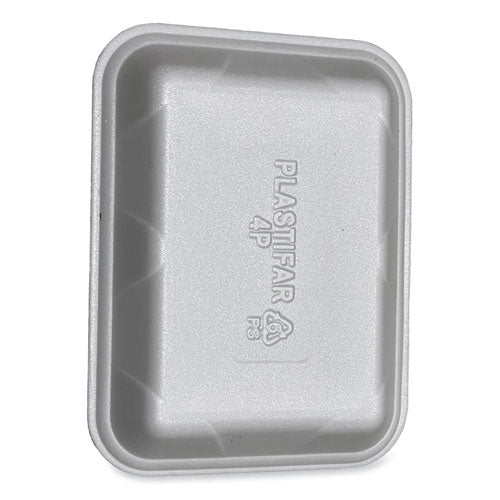 9.5x7.19x1.2 GEN Meat Trays, #4P, White, 500/ct