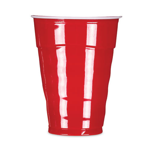 9oz Hefty Easy Grip Disposable Plastic Party Cups, Red, 50/pk