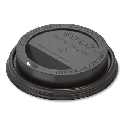 10-24oz SOLO Traveler Cappuccino Style Dome Lid, Cups, Black, 100/sleeve, 10 Sleeves/ct