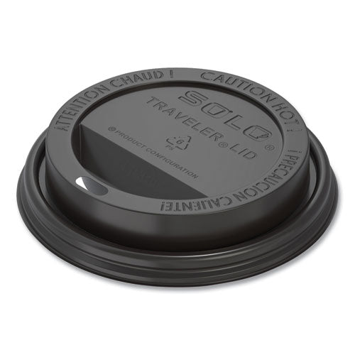 10-24oz SOLO Traveler Cappuccino Style Dome Lid, Cups, Black, 100/sleeve, 10 Sleeves/ct