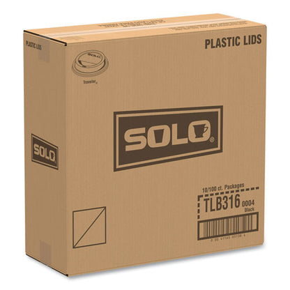 10-24oz SOLO Traveler Cappuccino Style Dome Lid, Cups, Black, 100/sleeve, 10 Sleeves/ct