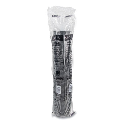 10-24oz SOLO Traveler Cappuccino Style Dome Lid, Cups, Black, 100/sleeve, 10 Sleeves/ct