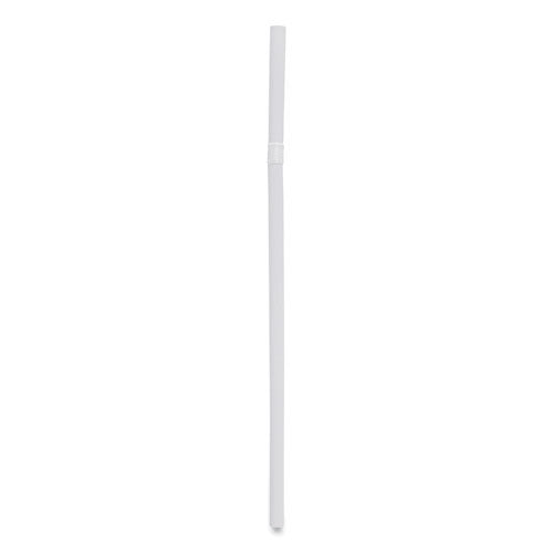 7.75 inch Boardwalk Flexible Wrapped Straws, Plastic, White, 500/pack, 20 Packs/ct