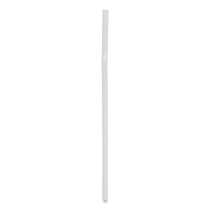 7.75 inch Boardwalk Flexible Wrapped Straws, Plastic, White, 500/pack, 20 Packs/ct