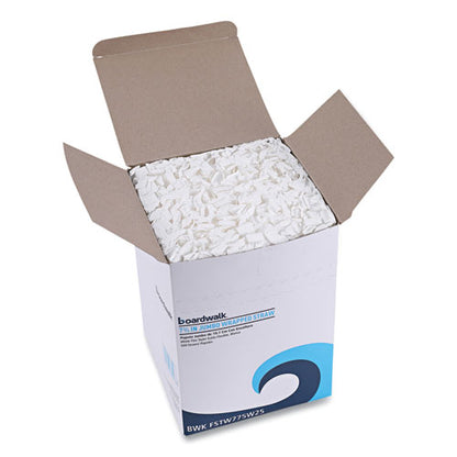 7.75 inch Boardwalk Flexible Wrapped Straws, Plastic, White, 500/pack, 20 Packs/ct