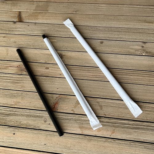 7.75 inch Giant Straws, Polypropylene, Black, 1,500/cs