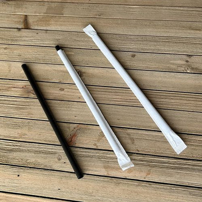 7.75 inch Giant Straws, Polypropylene, Black, 1,500/cs