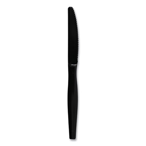 Boardwalk Heavyweight Polystyrene Cutlery, Knife, Black, 1000/carton