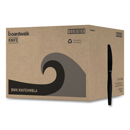 Boardwalk Heavyweight Polystyrene Cutlery, Knife, Black, 1000/carton