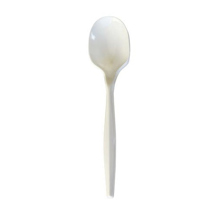 Mediumweight Boardwalk Wrapped Polystyrene Cutlery, Teaspoon, White, 1,000/ct