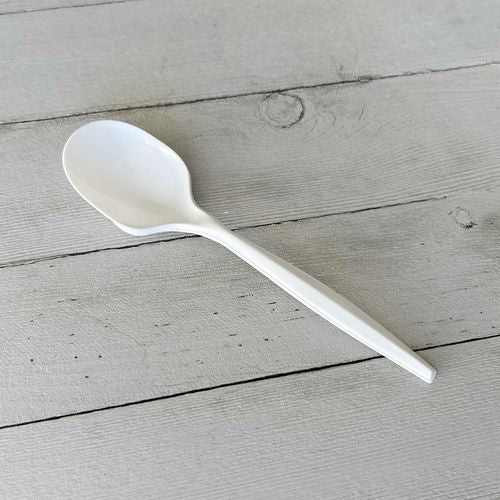 Mediumweight Boardwalk Wrapped Polystyrene Cutlery, Teaspoon, White, 1,000/ct