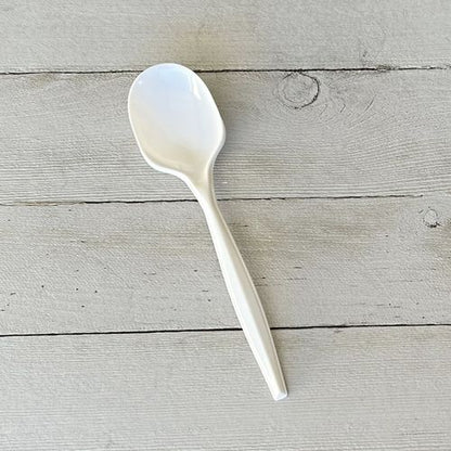 Mediumweight Boardwalk Wrapped Polystyrene Cutlery, Teaspoon, White, 1,000/ct