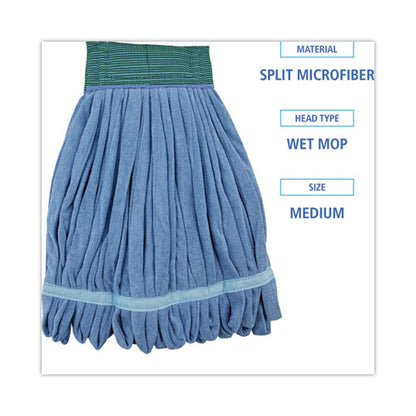 Medium Microfiber Looped-End Wet Mop Head, Blue