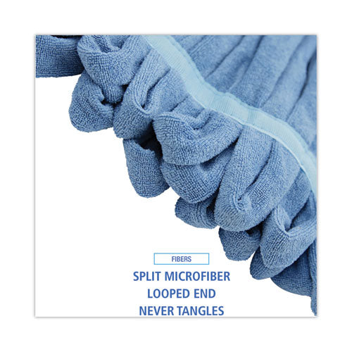 Medium Microfiber Looped-End Wet Mop Head, Blue