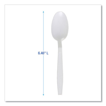 Heavyweight Polypropylene Cutlery, Teaspoon, White, 1000/cs