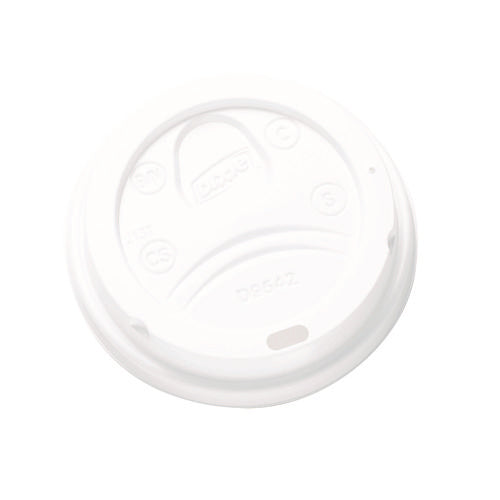 10-20oz Dome Drink-Thru Lids, Fits Dixie Paper Hot Cups, White, 100/pk