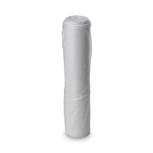 10-20oz Dome Drink-Thru Lids, Fits Dixie Paper Hot Cups, White, 100/pk