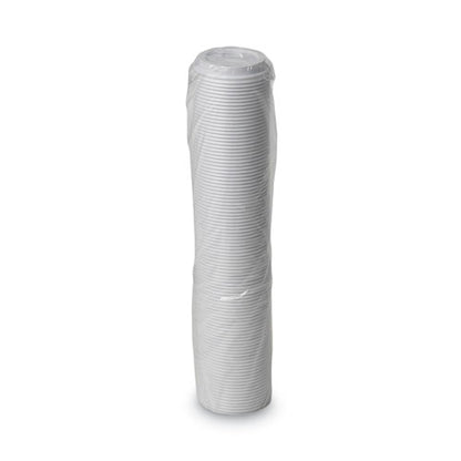 10-20oz Dome Drink-Thru Lids, Fits Dixie Paper Hot Cups, White, 100/pk