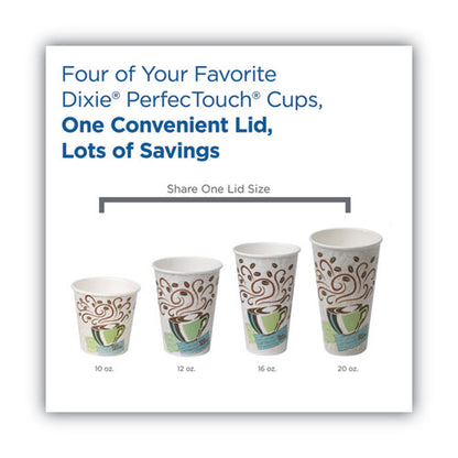 10-20oz Dome Drink-Thru Lids, Fits Dixie Paper Hot Cups, White, 100/pk