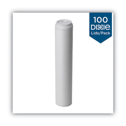 10-20oz Dome Drink-Thru Lids, Fits Dixie Paper Hot Cups, White, 100/pk