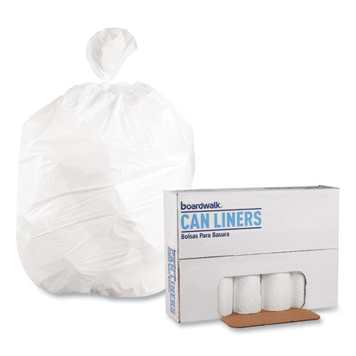 24x23 .4 mil 10 Gal, Boardwalk Low-Density Waste Can Liners, White, Perforated Roll, 500/cs