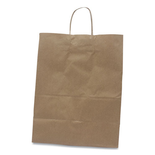 13x7x17 Kari-Out Kraft Paper Bags, Natural Kraft Flat Handles, Natural, 250/cs