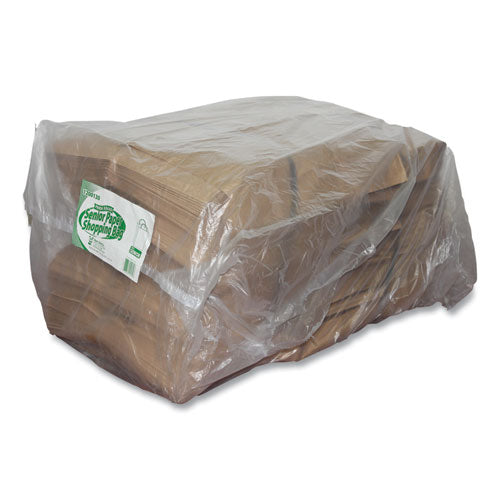 13x7x17 Kari-Out Kraft Paper Bags, Natural Kraft Flat Handles, Natural, 250/cs