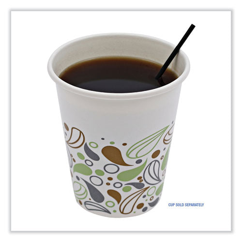 5.25 inch Boardwalk Single-Tube Stir-Straws, Polypropylene, Black, 1,000/pack, 10 Packs/carton