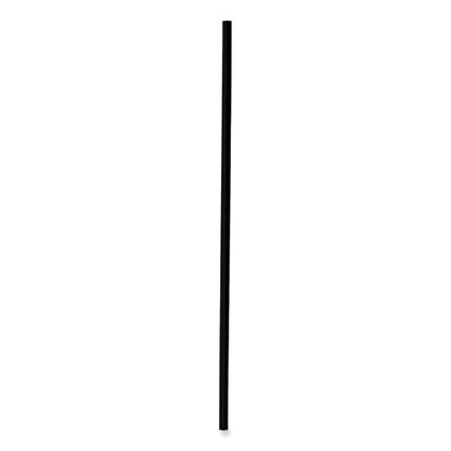 5.25 inch Boardwalk Single-Tube Stir-Straws, Polypropylene, Black, 1,000/pack, 10 Packs/carton