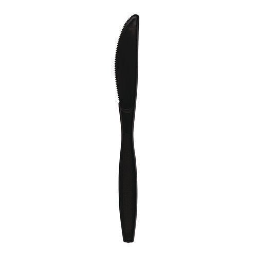 Boardwalk Heavyweight Polypropylene Cutlery, Knife, Black, 1000/cs